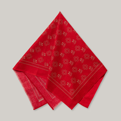 ONE EAR BRAND "SUN AND PLANT" - TURKEY RED