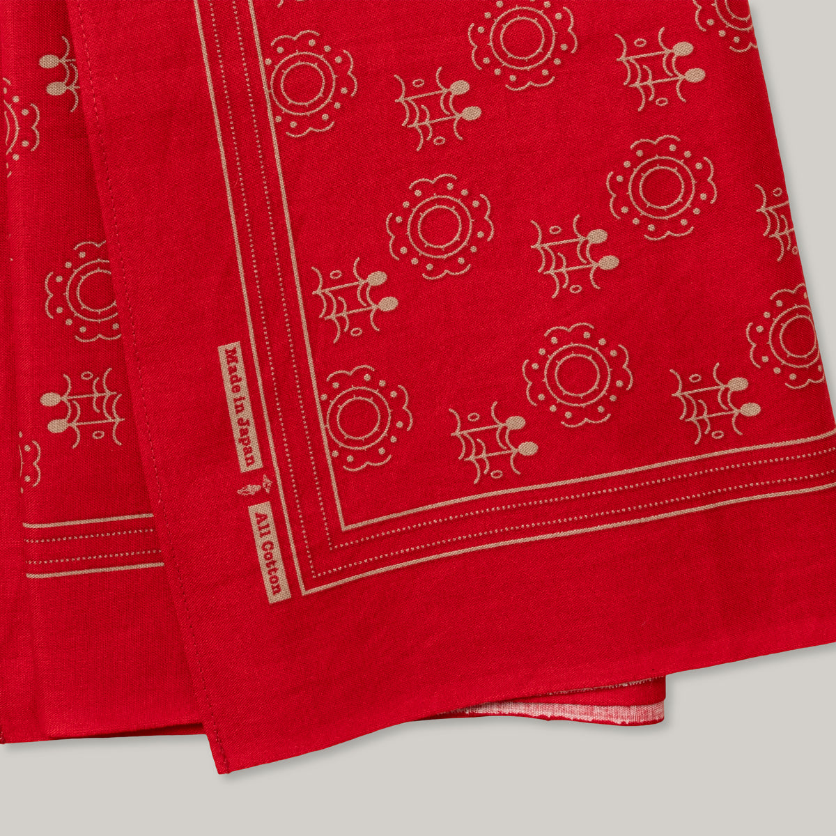 ONE EAR BRAND "SUN AND PLANT" - TURKEY RED