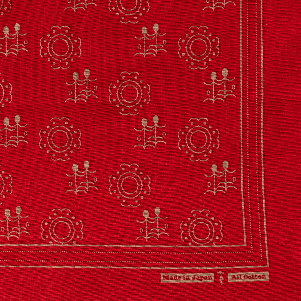ONE EAR BRAND "SUN AND PLANT" - TURKEY RED