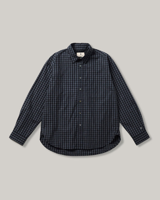 SNOW PEAK NIIGATA MADE GINGHAM CHECK SHIRT- BLACK