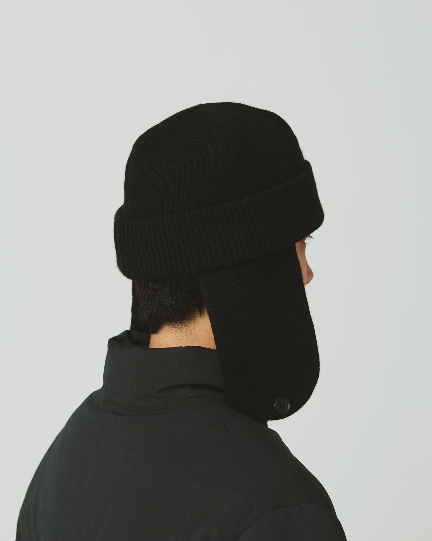 SNOW PEAK KNIT FLIGHT CAP - BLACK