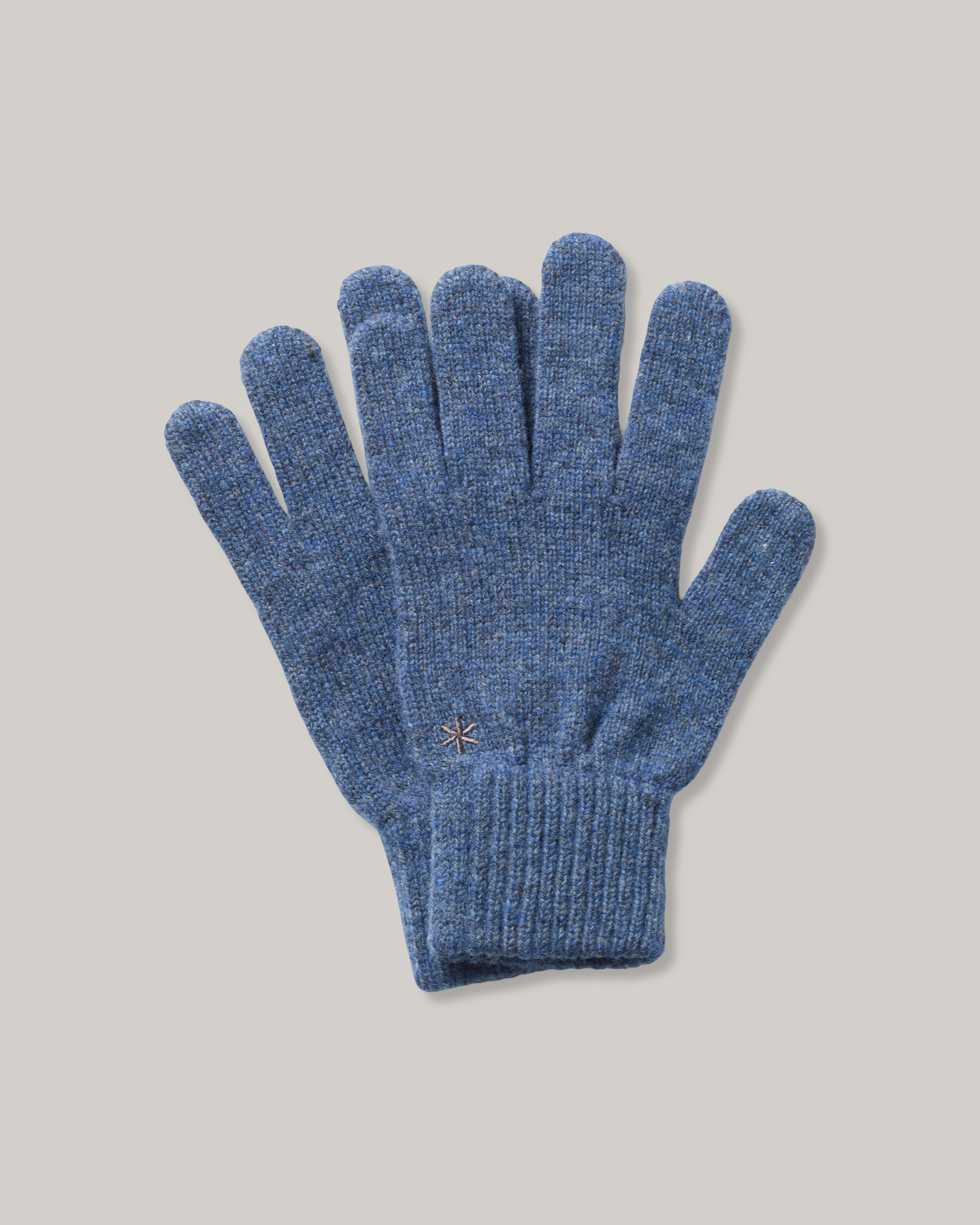 SNOW PEAK WASHABLE WOOL KNIT GLOVES - BLUE