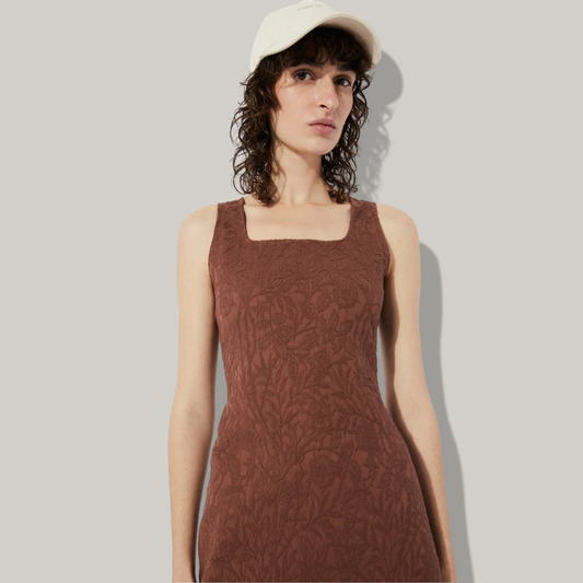 RITA ROW CLOT DRESS - BROWN