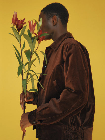 MARKA COTTON VELVET COWBOY JACKET - BROWN