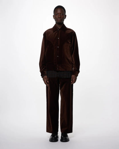 MARKA COTTON VELVET COWBOY JACKET - BROWN