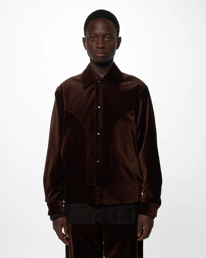 MARKA COTTON VELVET COWBOY JACKET - BROWN