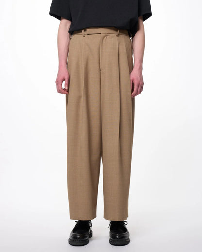 MARKA DOUBLE PLEATED BAGGY TROUSERS - BEIGE