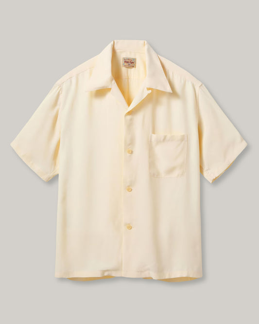 STYLE EYES - PLAIN RAYON BOWLING SHIRT - OFF WHITE