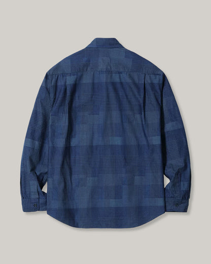 SUGAR CANE INDIGO PATCHWORK WORK SHIRT -  DARK INDIGO