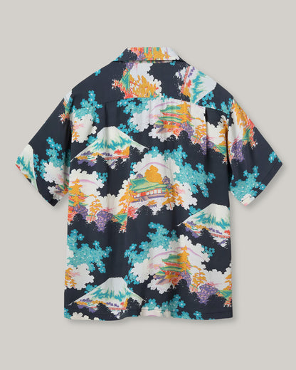 SUN SURF RAYON HAWAIIAN SHIRT “ANCIENT CAPITAL” - BLACK