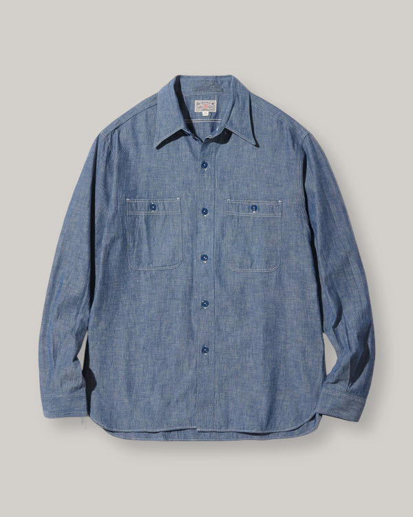BUZZ RICKSON CHAMBRAY WORK SHIRT - BLUE