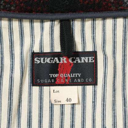 SUGAR CANE FICTION ROMANCE 24.75oz. WOOL PLAID SPORTS JACKET - RED