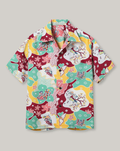 SUN SURF HAWAIIAN SHIRT “PARADISE HULA” - BROWN