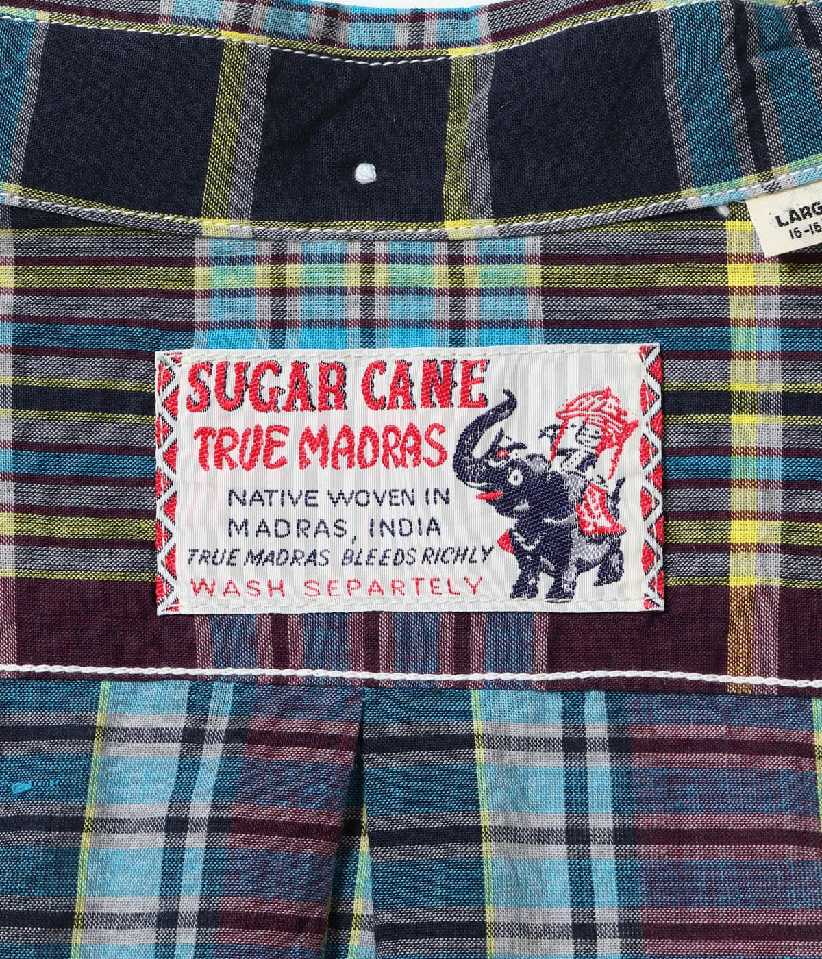 SUGAR CANE INDIA MADRAS BUTTON DOWN SS SHIRT - PURPLE