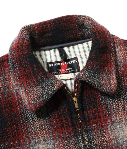 SUGAR CANE FICTION ROMANCE 24.75oz. WOOL PLAID SPORTS JACKET - RED