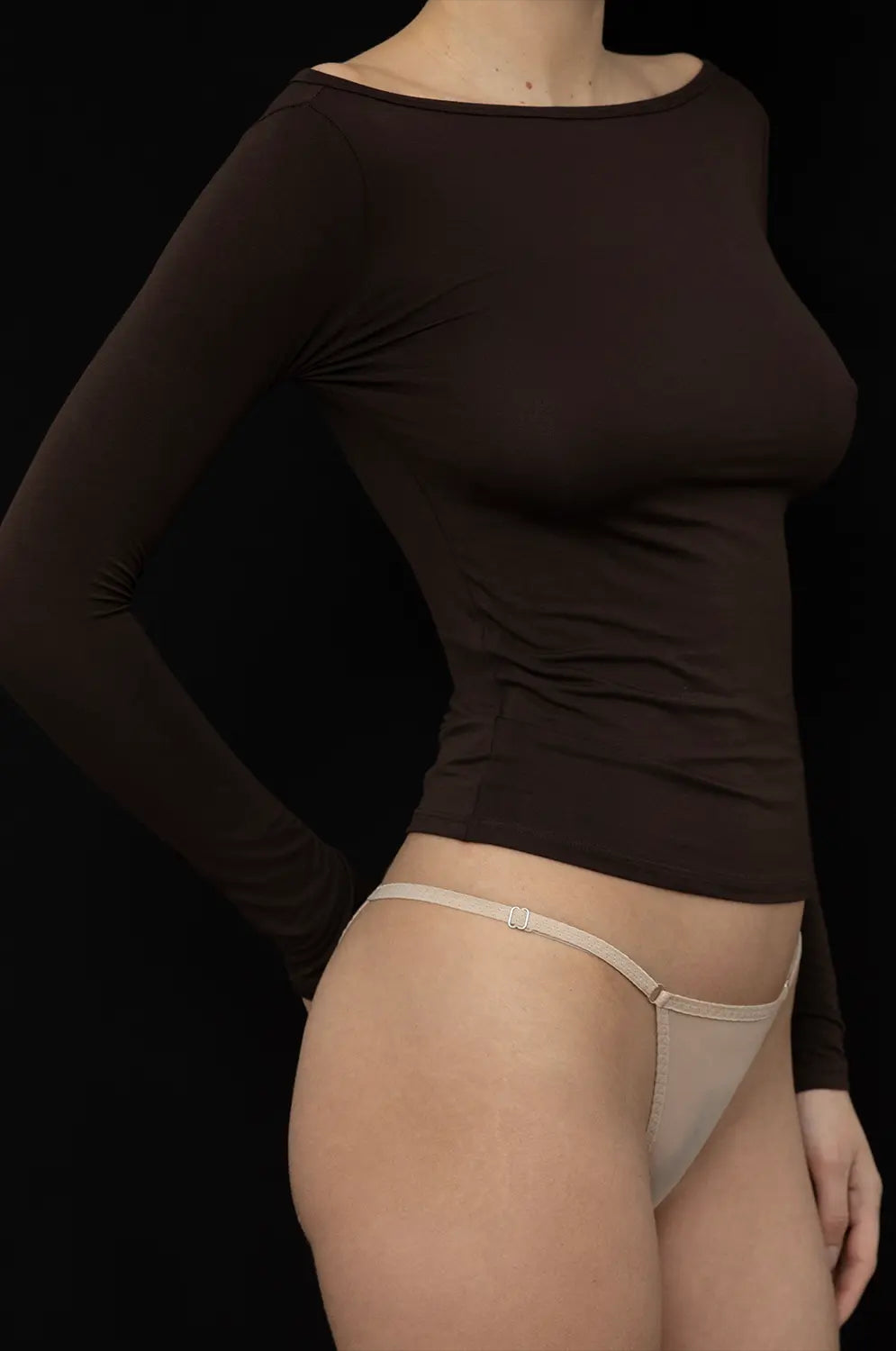 KYE INTIMATES RECLINE BATEAU LONGSLEEVE - ESPRESSO