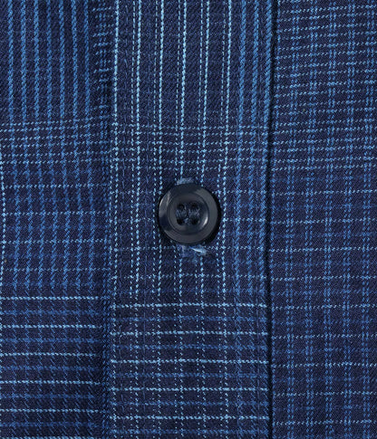 SUGAR CANE INDIGO PATCHWORK WORK SHIRT -  DARK INDIGO
