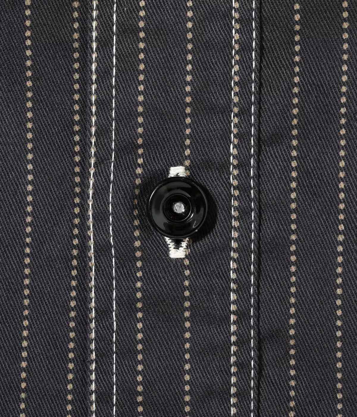 SUGAR CANE FICTION ROMANCE 8.5oz. WABASH STRIPE WORK SHIRT - BLACK