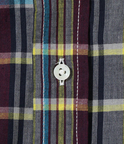SUGAR CANE INDIA MADRAS BUTTON DOWN SS SHIRT - PURPLE