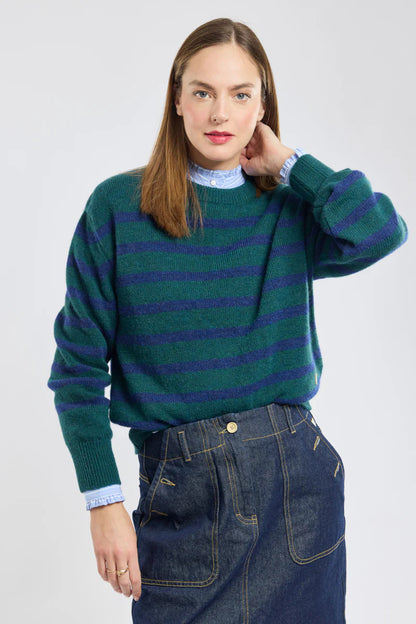 ARMOR LUX LADIES STRIPED SAILOR SWEATER - DARK SEA/ TWILIGHT BLUE