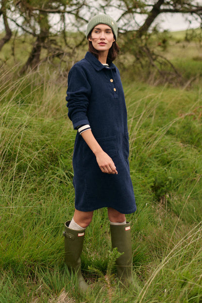 ARMOR LUX LADIES CORDUROY TUNIC DRESS - DARK SEAL