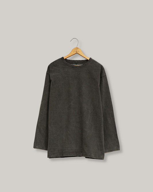 NIGEL CABOURN MAINLINE 40's USMC LONG SLEEVE PIGMENT TEE - BLACK