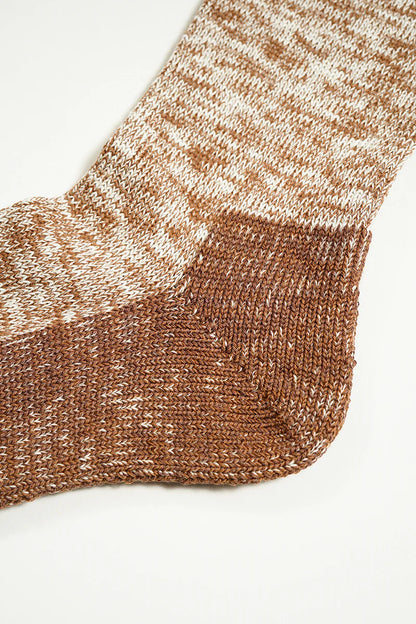 NIGEL CABOURN TWO TONE SOCKS -  DARK BROWN