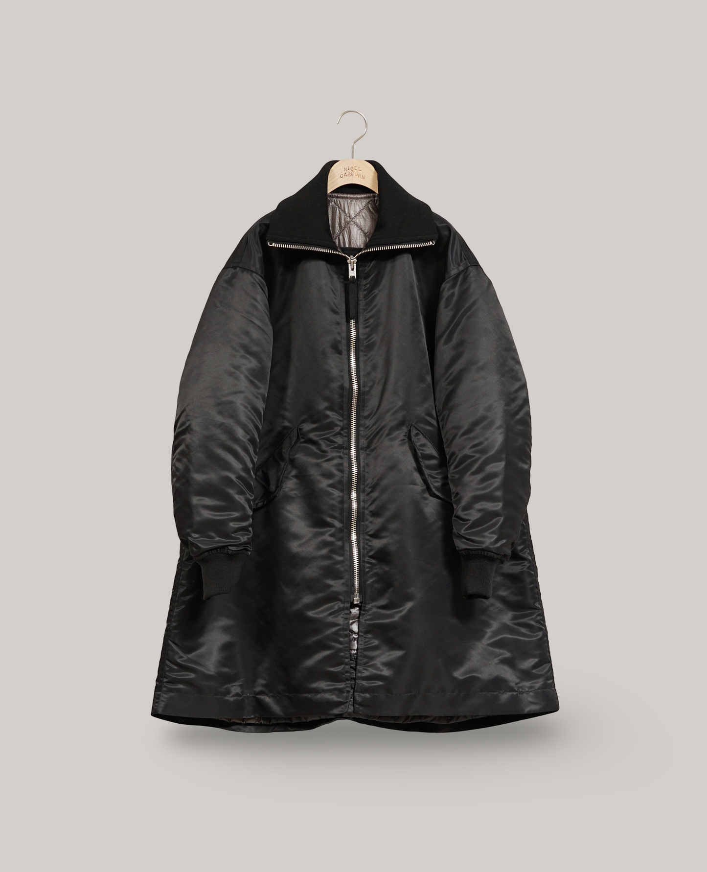 NIGEL CABOURN MAINLINE WOMENS MODIFIED REVERSIBLE COAT - BLACK