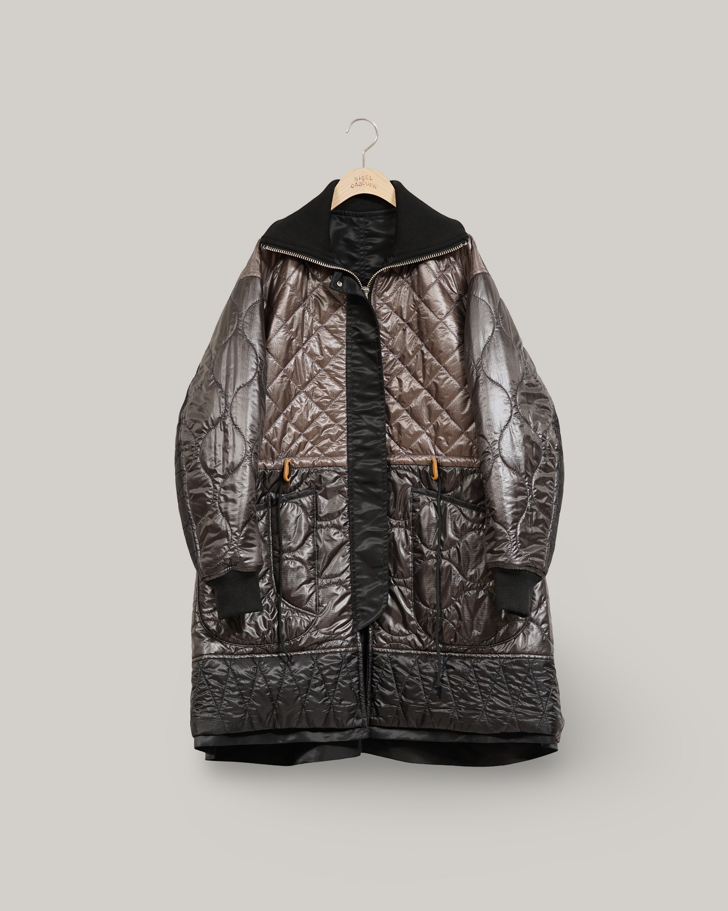 NIGEL CABOURN MAINLINE WOMENS MODIFIED REVERSIBLE COAT - BLACK