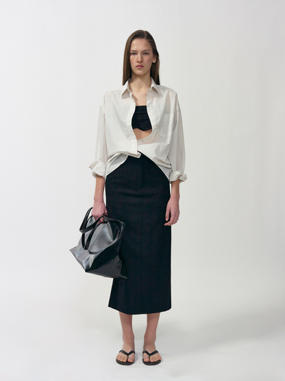 NOTHING WRITTEN TIMON STRIPED COTTON SHIRT - IVORY