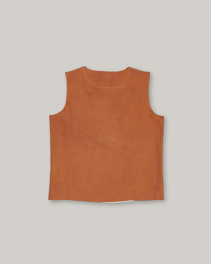 11.11 SILK CROP TOP - SUNSET ORANGE