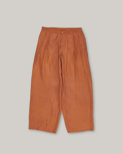 11.11 SILK PLEATED PANT - SUNSET ORANGE