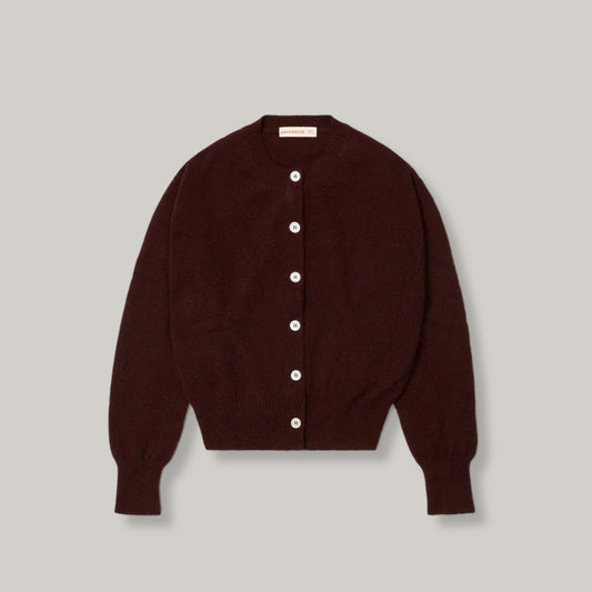 &DAUGHTER ADA CREWNECK CARDIGAN  - BURGUNDY