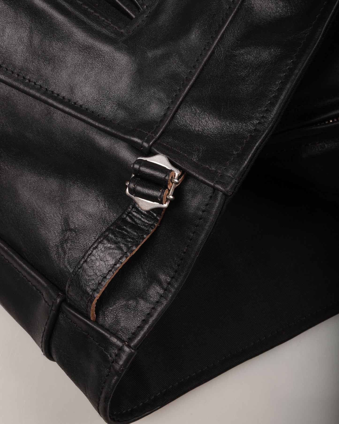 AERO LEATHER PREMIER 1930's HIGHWAYMAN - TUMBLED BLACK CXFQHH