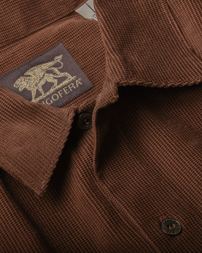 INDIGOFERA WEBSTER SHIRT - RUST SQUARE CORDUROY