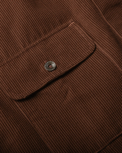 INDIGOFERA WEBSTER SHIRT - RUST SQUARE CORDUROY