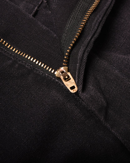 SUGARCANE COTTON DUCK WIDE TROUSERS - BLACK