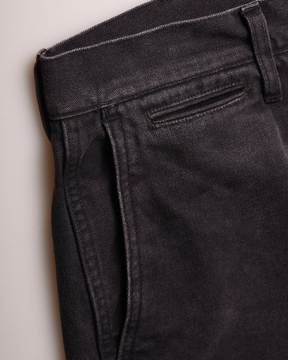 SUGARCANE COTTON DUCK WIDE TROUSERS - BLACK