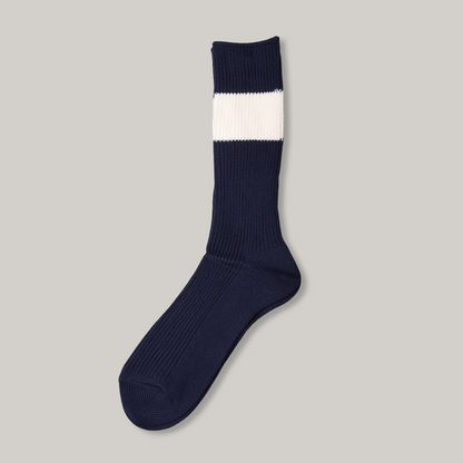 ANONYMOUS ISM THICK STRIPE CREW - NAVY