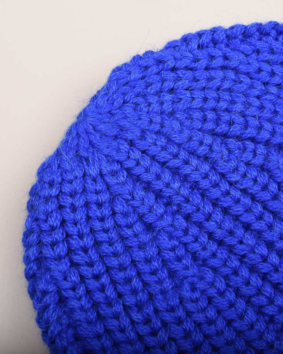 MONITALY ALPACA RIB KNIT CAP - BLUE