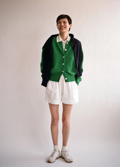 &DAUGHTER ADA CREWNECK CARDIGAN  - PAGODA GREEN