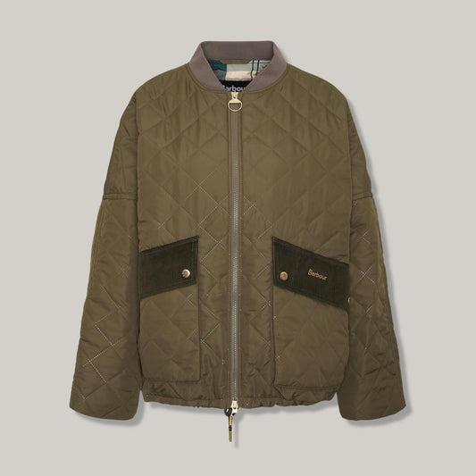 BARBOUR BOWHILL QUILTED JACKET - ARMY GREEN