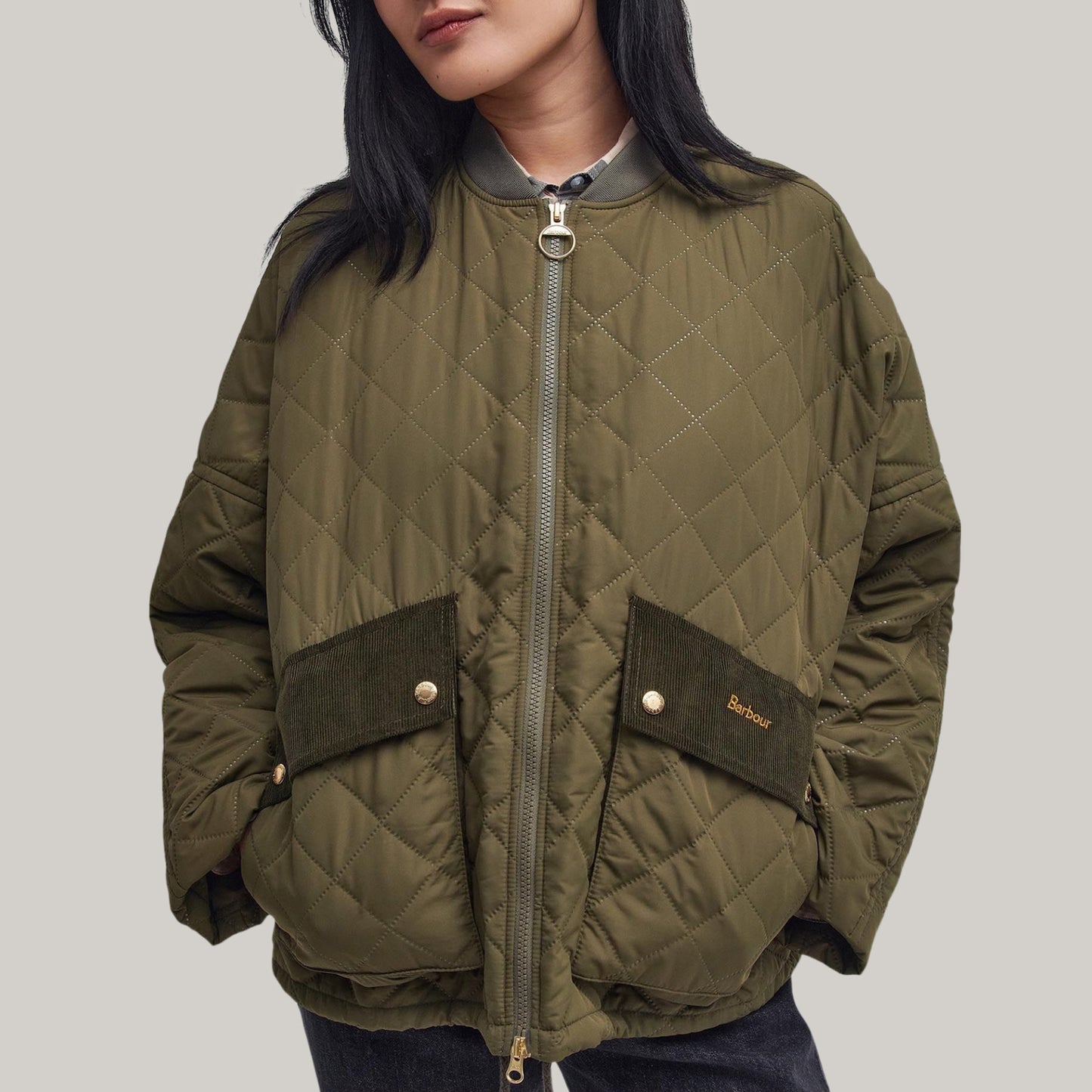 BARBOUR BOWHILL QUILTED JACKET - ARMY GREEN