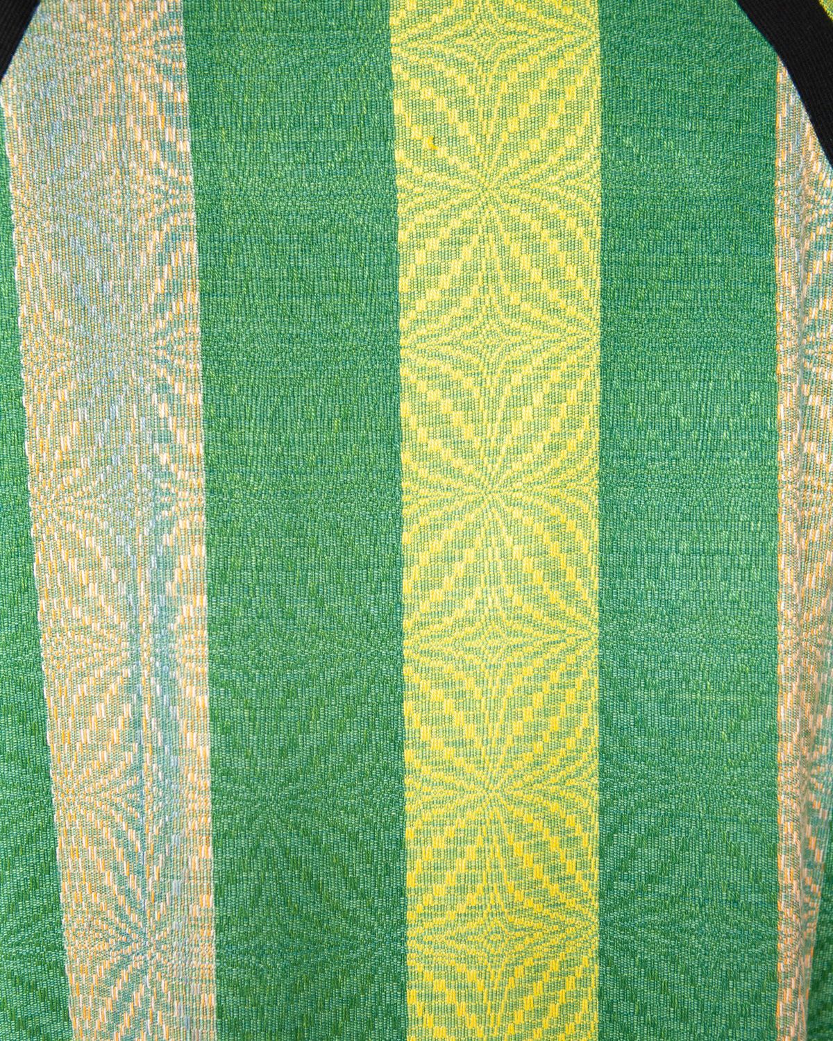 W'MENSWEAR BOWLING SHIRT - GREEN STRIPE
