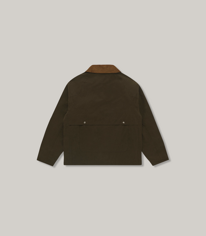 KNICKERBOCKER BAY WAXED COTTON & NYLON JACKET - OLIVE