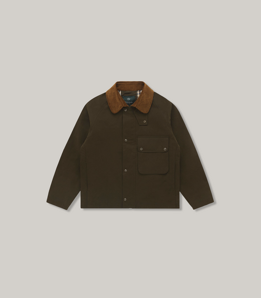 KNICKERBOCKER BAY WAXED COTTON & NYLON JACKET - OLIVE