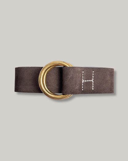HEIMAT REGATTA BELT - ROUGH OUT LEATHER - WALNUT