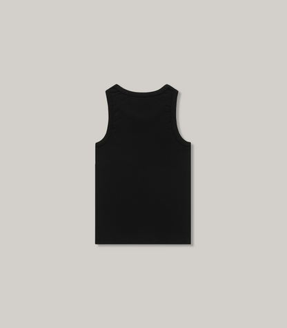 KNICKERBOCKER BOX KNIT TANK - BLACK