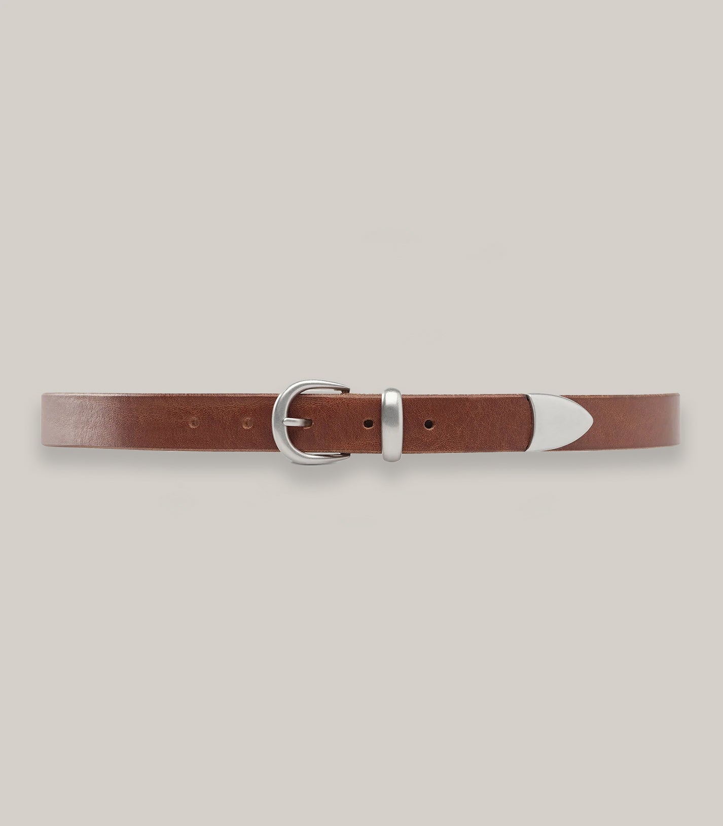 KNICKERBOCKER WESTERN BRIDLE LEATHER BELT SLIM - BROWN