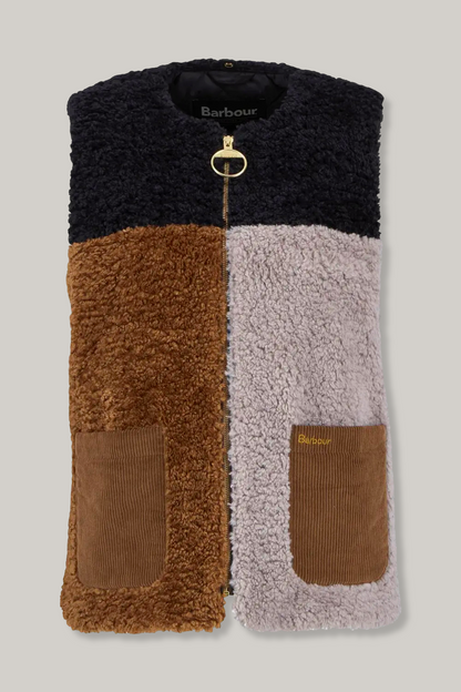 BARBOUR CATHY FLEECED LINER - NATURAL/ CAMEL/ BLACK